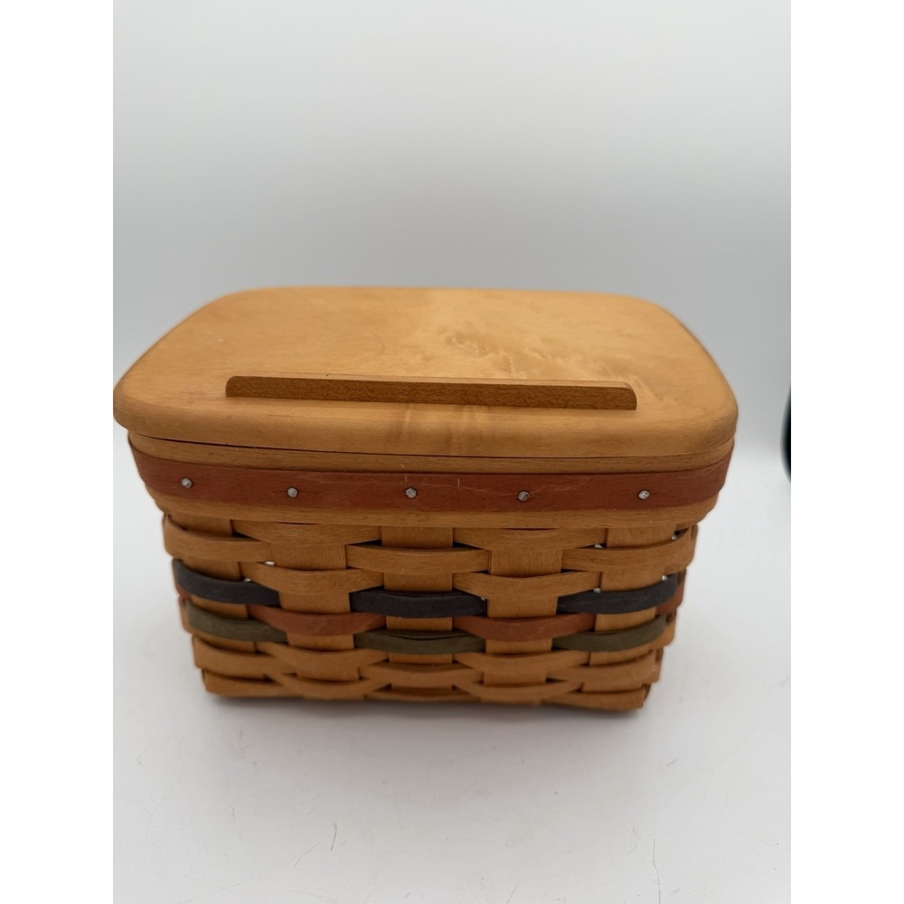 🍂 Longaberger 1994 Shades of Autumn Recipe Basket w/ Lid 🍁